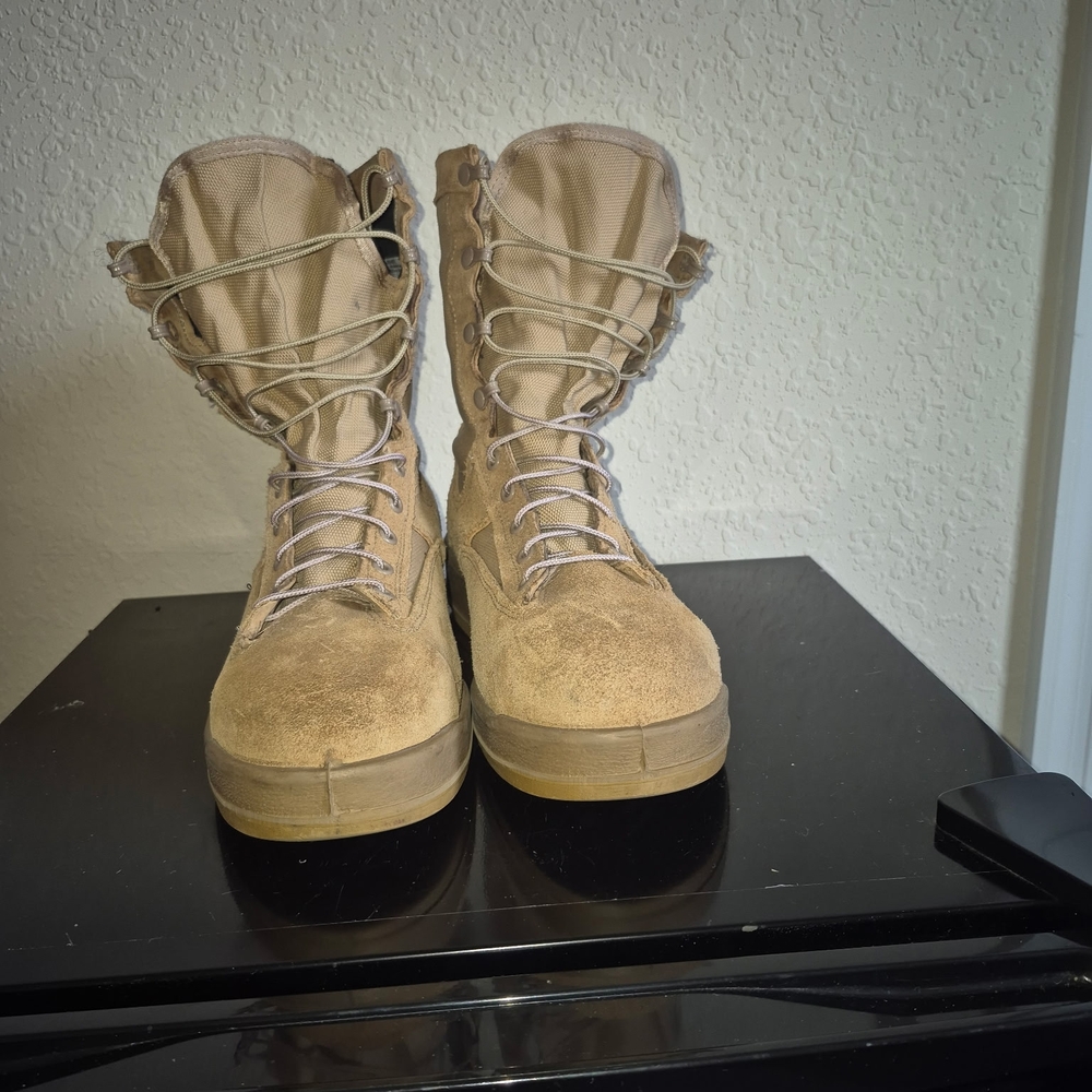 Tan Lace-Up Combat Boots
